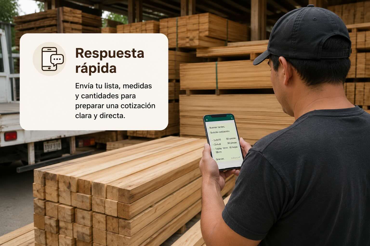 Sistema para programar entregas de madera en obra