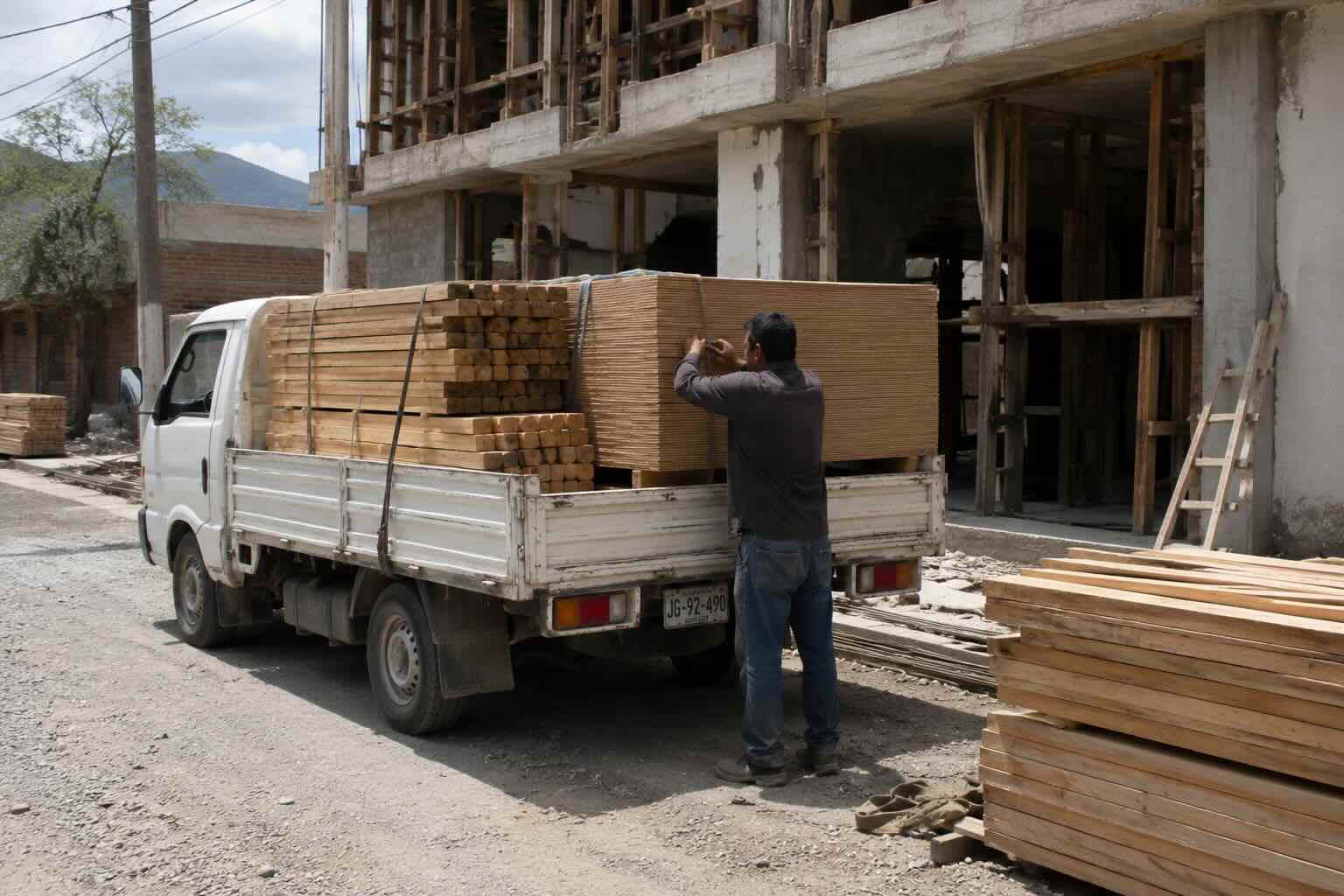 Entrega de madera directamente en obra